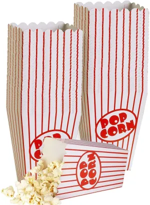 Movie Night Popcorn Boxes For Party (80 Pack) - Paper Popcorn Buckets - Red