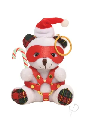 Ms Holiday Bondage Bear Keychain Wht