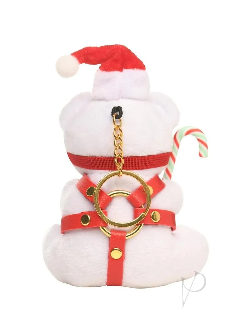 Ms Holiday Bondage Bear Keychain Wht