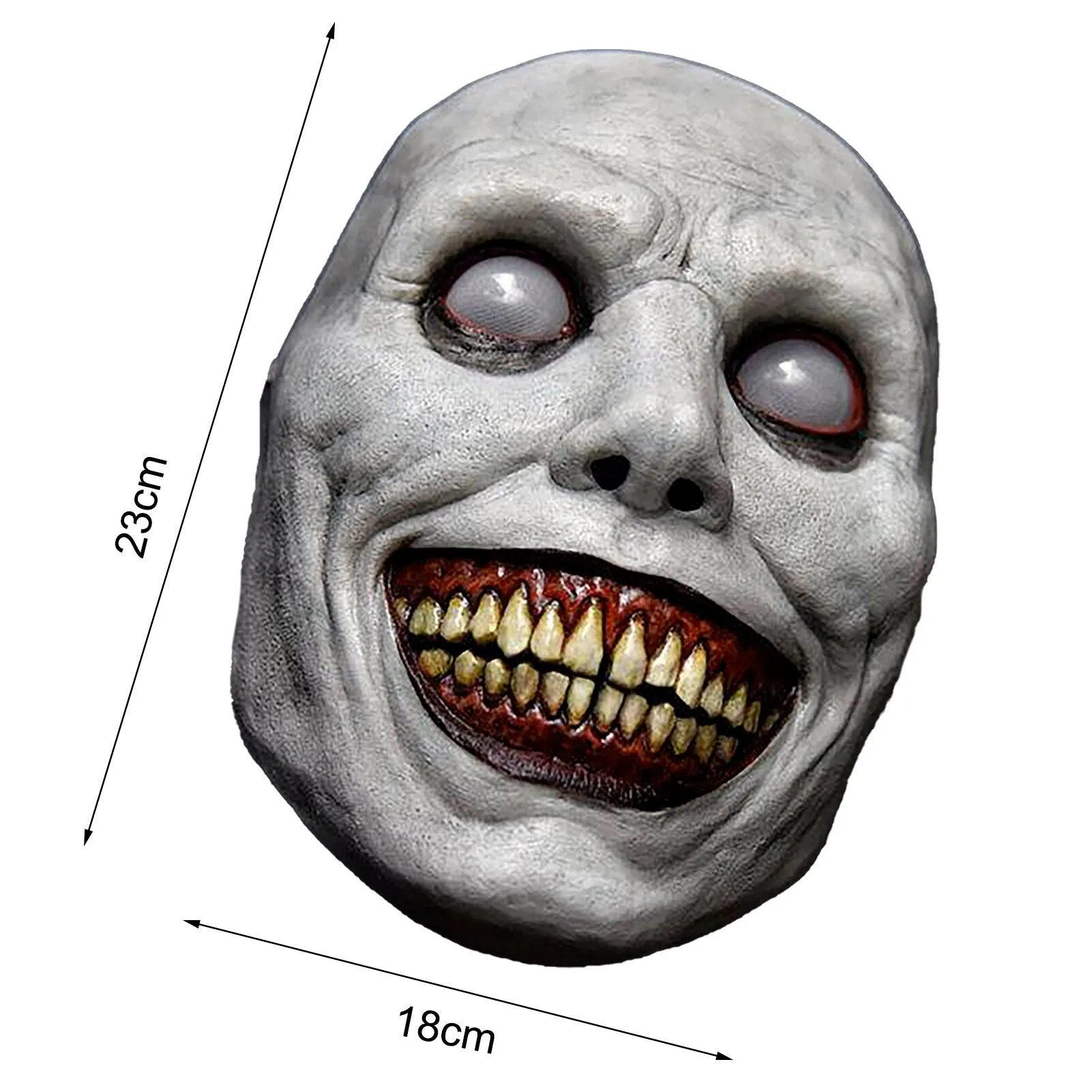 New Halloween horror  Face Cover Scary Realistic Emulsion Halloween Headgear Pointy Teeth Split Mouth Horror Face Cover party