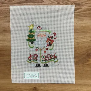 Peppermint Candies Squatty Santa Canvas