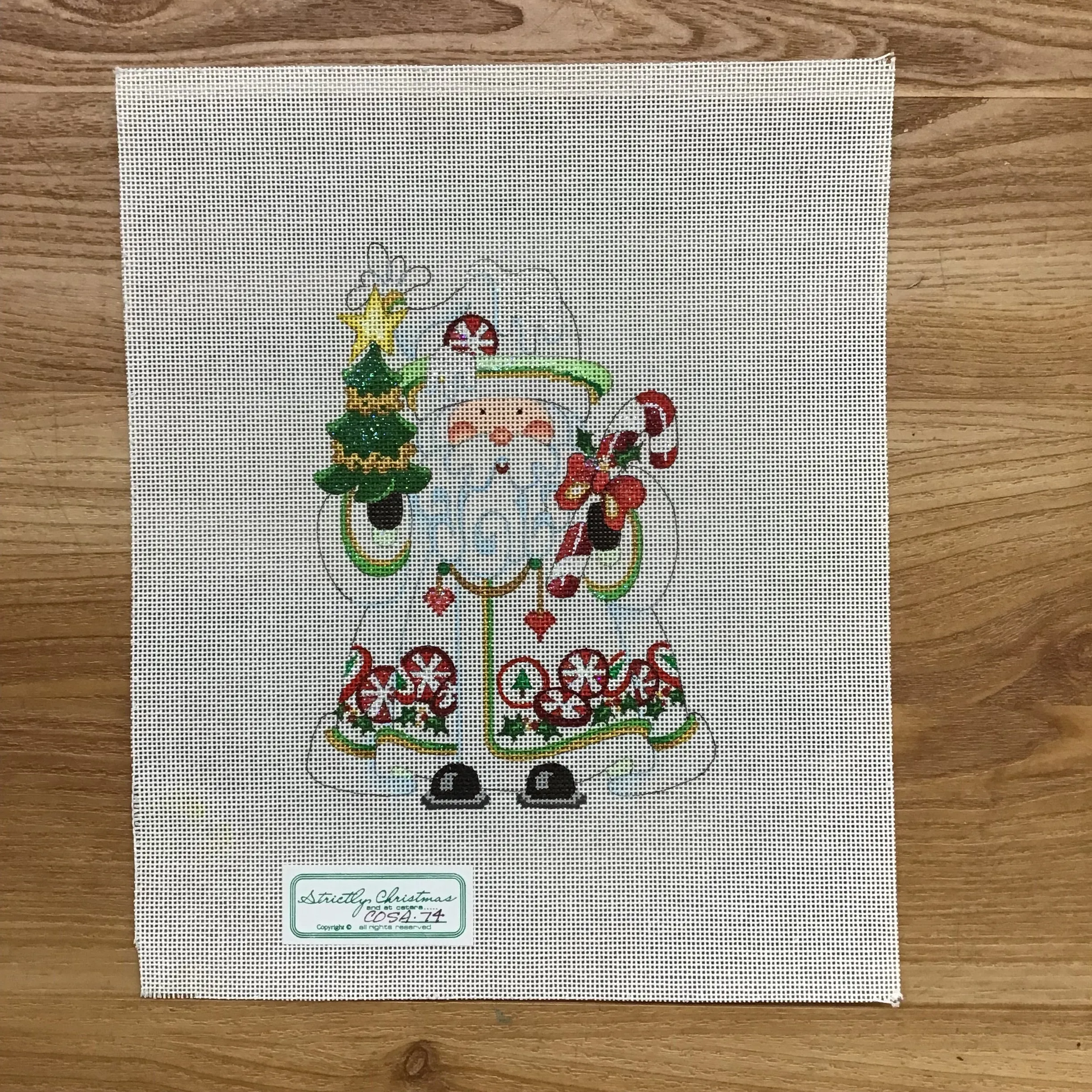 Peppermint Candies Squatty Santa Canvas