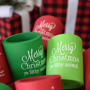 Personalized Arctic Foam Christmas Can Cooler Favors