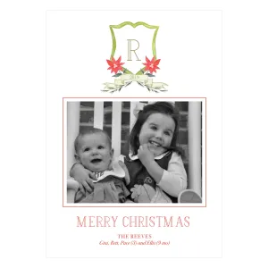 Poinsettia Crest Holiday Card