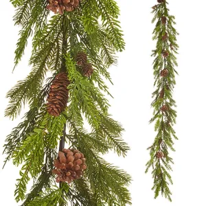 Raz Imports 2022 Evergreen & Gold 6' Natural Greenery Garland