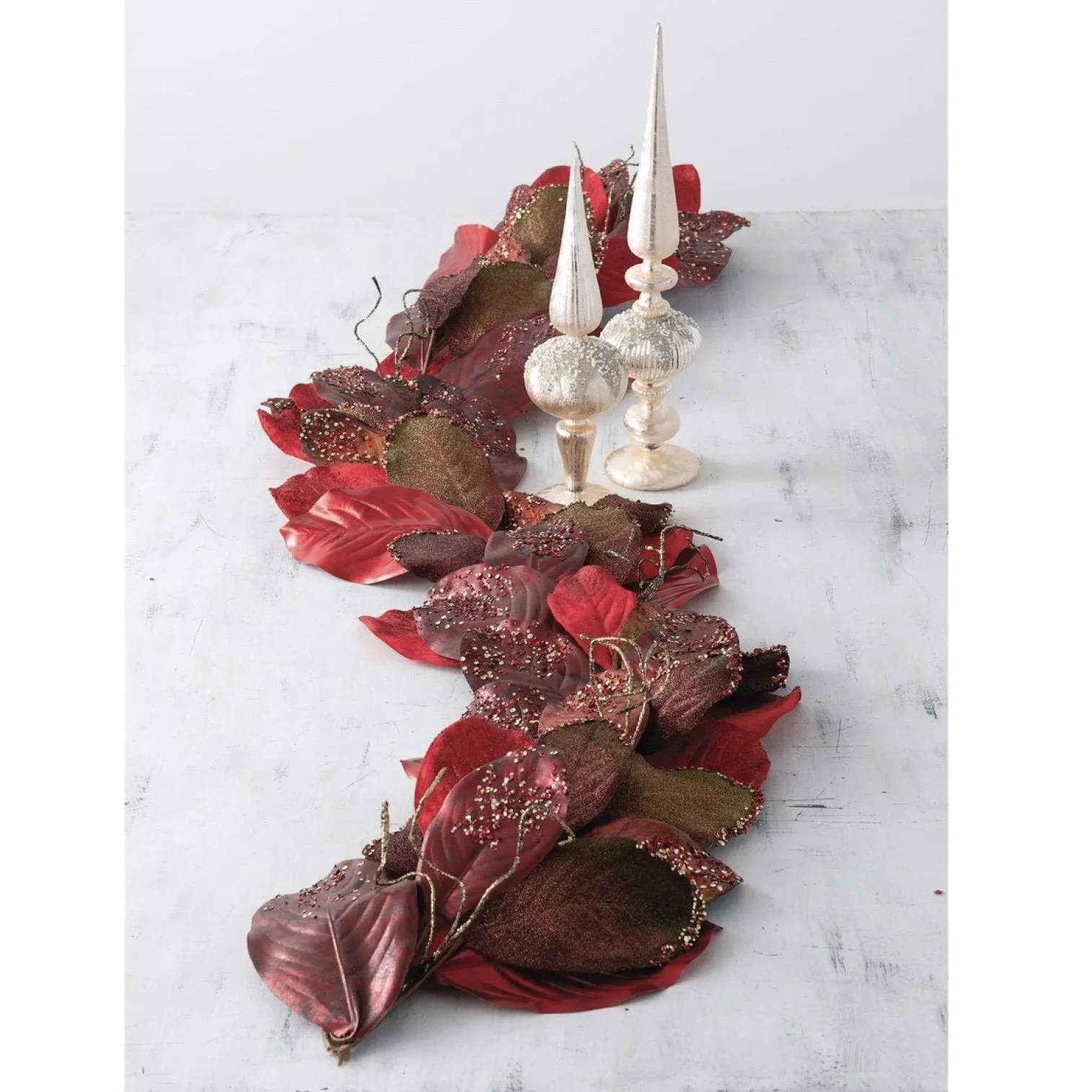 Red Magnolia Leaf Garland