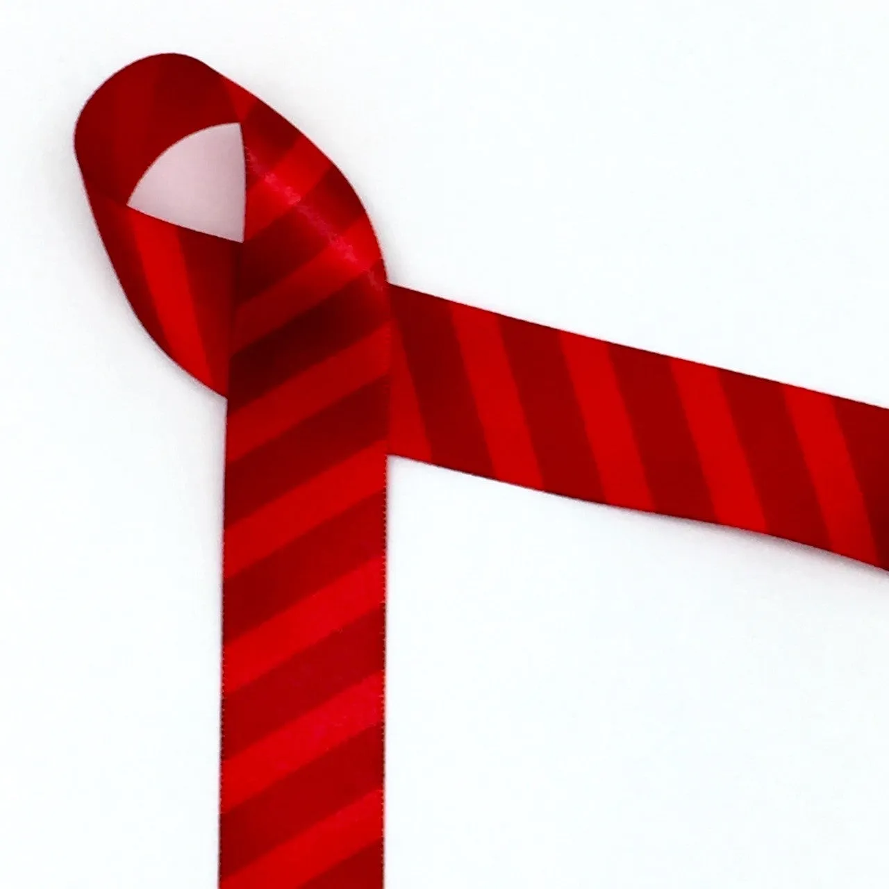 Red Stripes Ribbon on 7/8" Red Single Face Satin ribbon