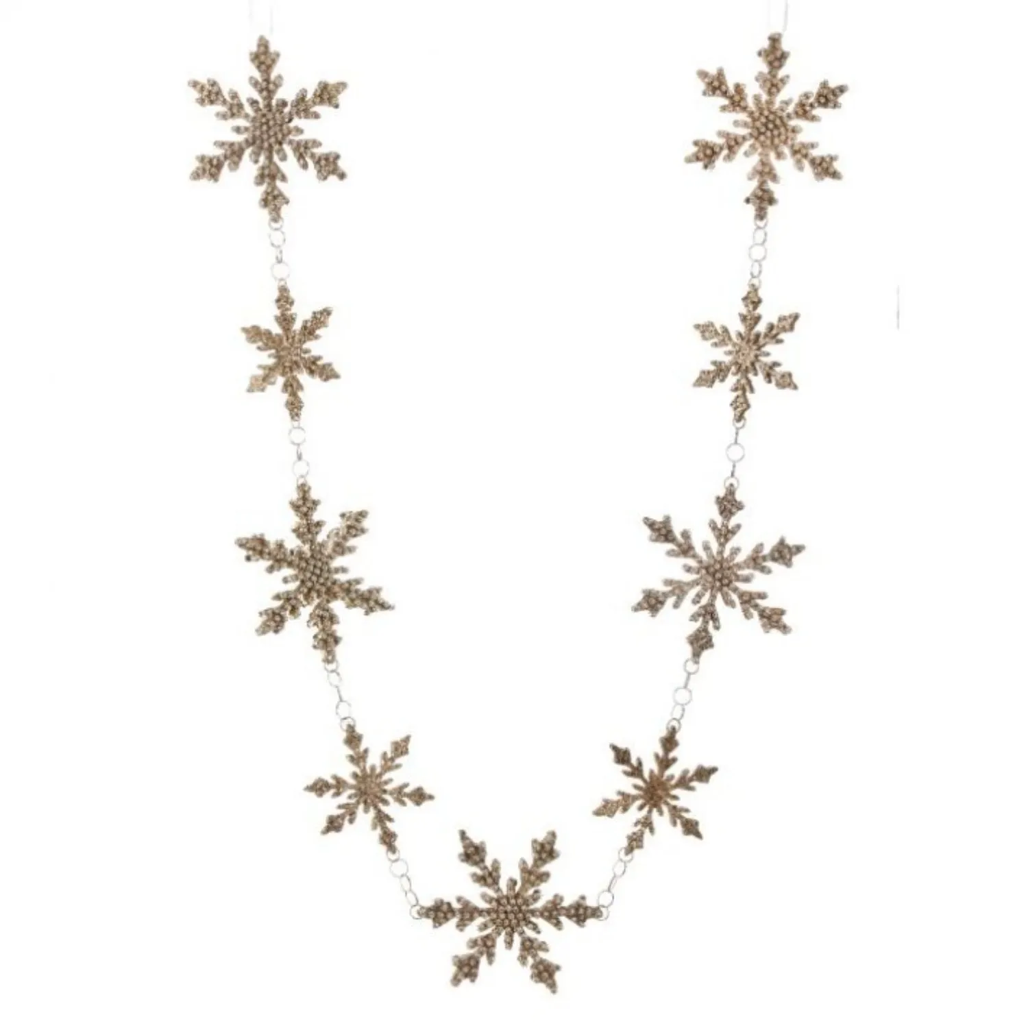 Regency International 48" Jewel Beaded Snowflake Garland Champagne Gold