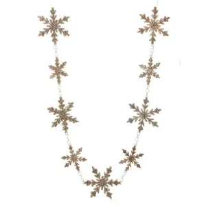 Regency International 48" Jewel Beaded Snowflake Garland Champagne Gold