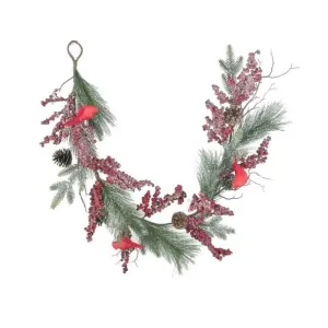 Regency International 48" Snowy Berry Garland W/Cardinals