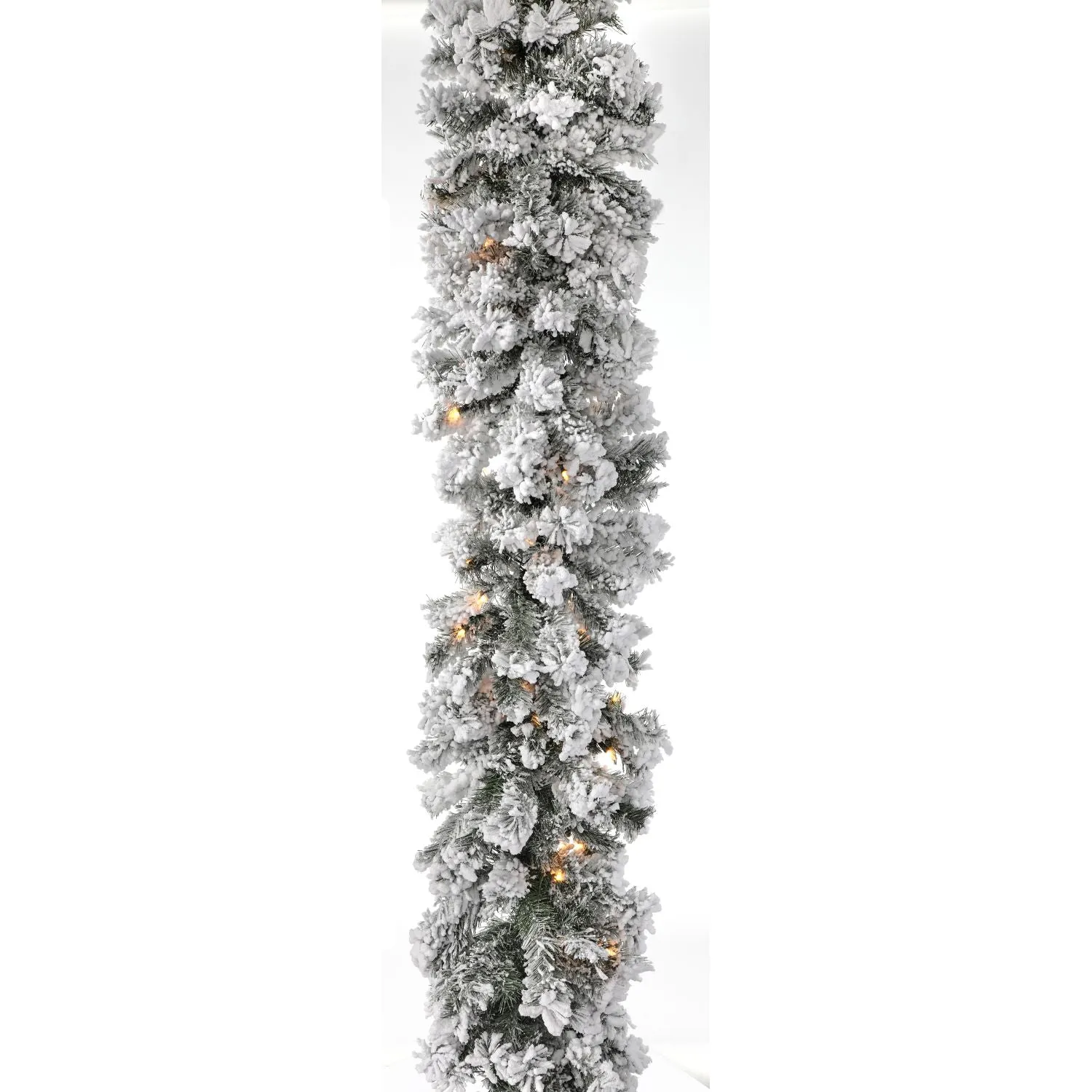 Regency International 9'X14" Lit Flock Furry Pn Garland 100 L,26Olv