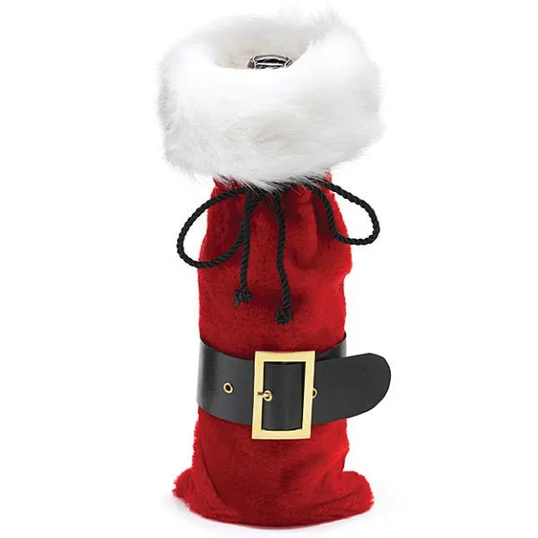 Santa Belt Wine Bottle Bags - 4 Pack