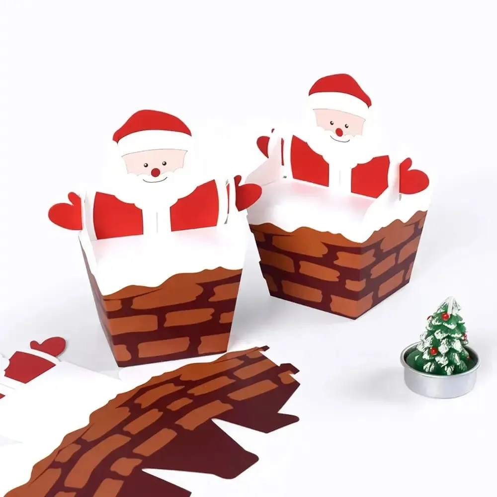 Santa Claus Christmas cookie boxes x 10 pcs