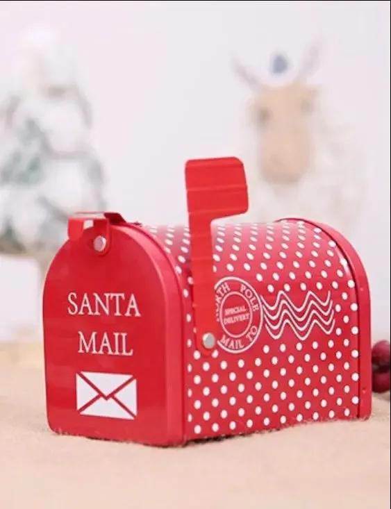 Santa mail letter candy / treat/ cookie box tin approx. 14 cm