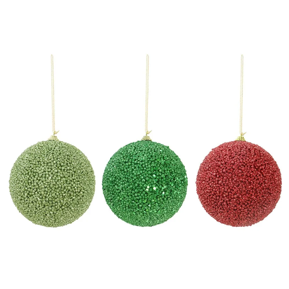 Sequin Glitter Bauble Asst (12cm)