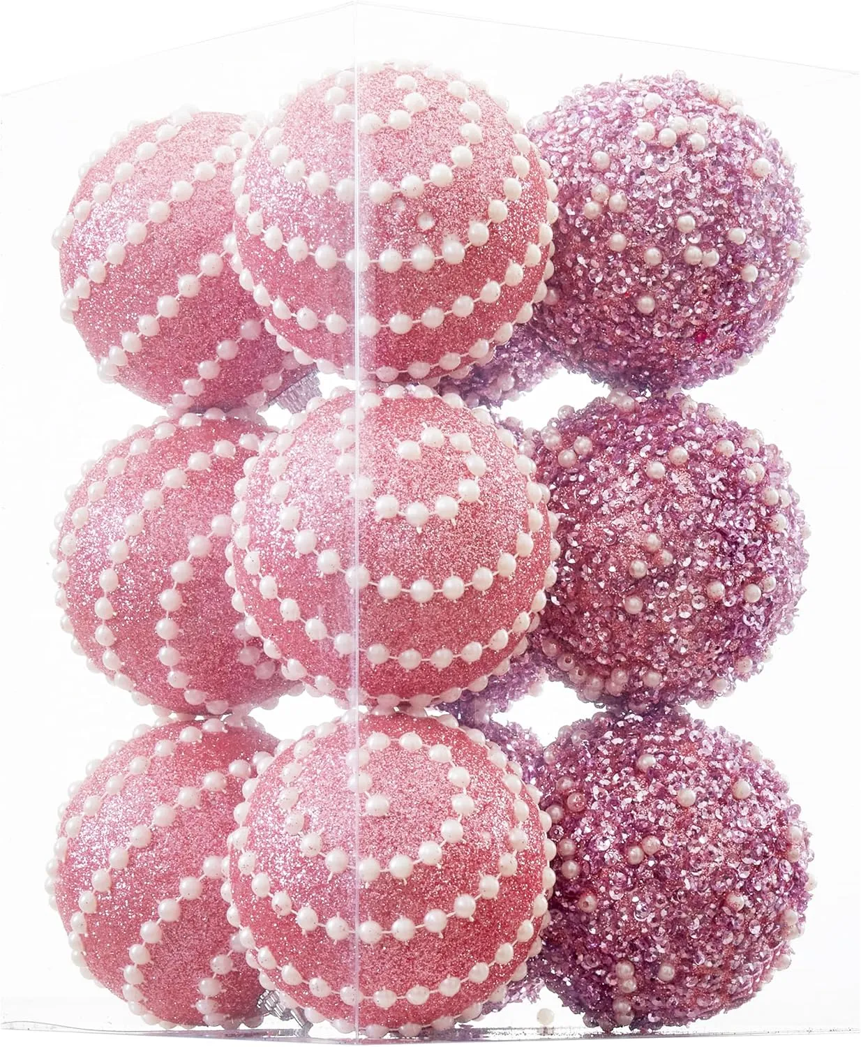 Shatterproof Red Christmas Ball Ornaments - Set of 12 - 70mm/2.76" - Holiday Party Decorations