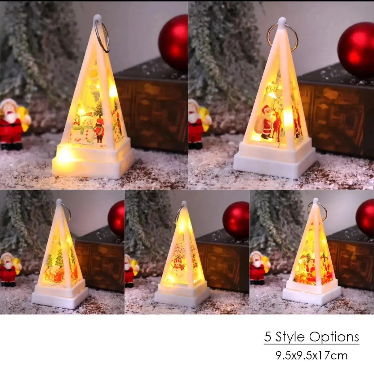 Small Christmas Light Santa Triangle Led Lights for Xmas Tree tree table decorations