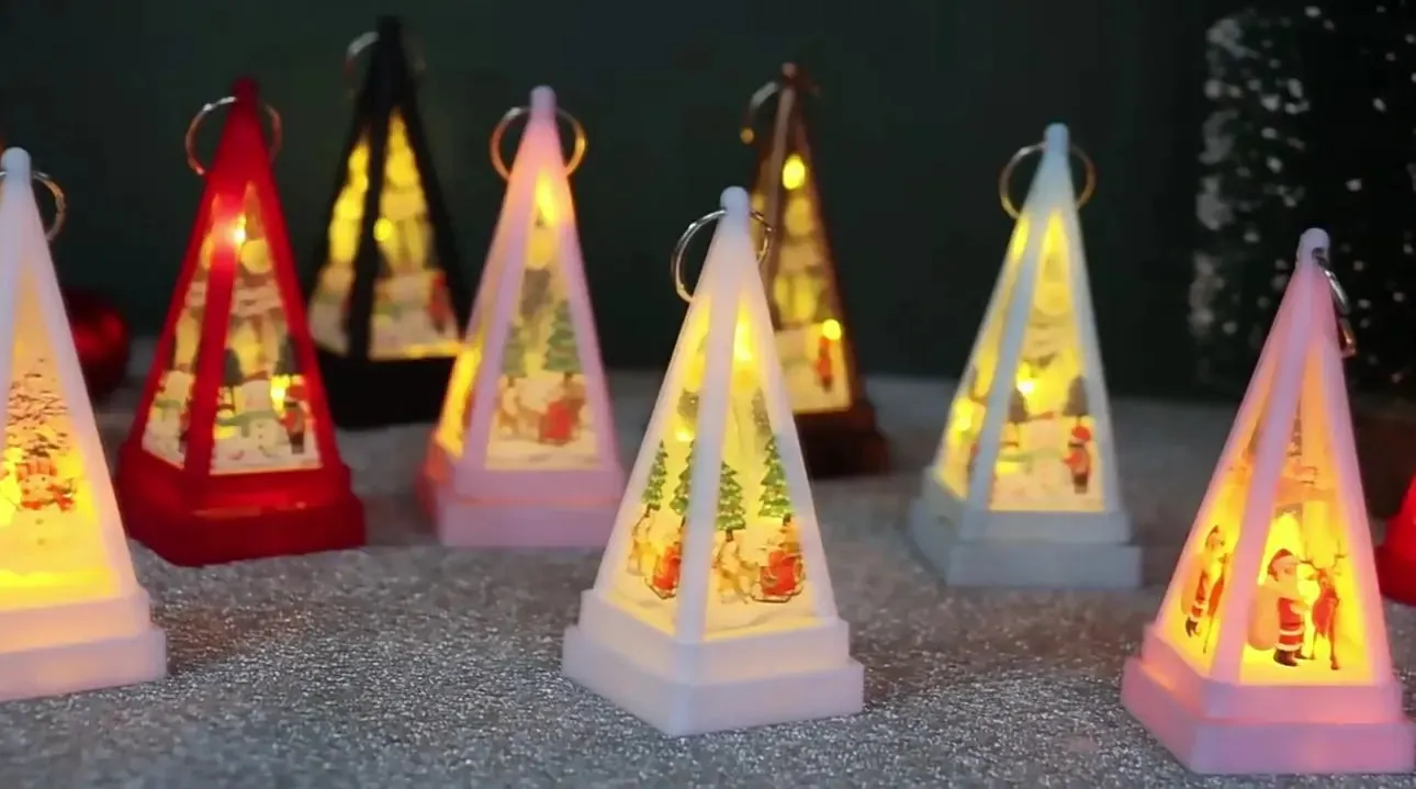 Small Christmas Light Santa Triangle Led Lights for Xmas Tree tree table decorations