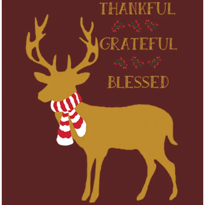 Thankful, Grateful, Blessed Holiday Deer Custom T-Shirt