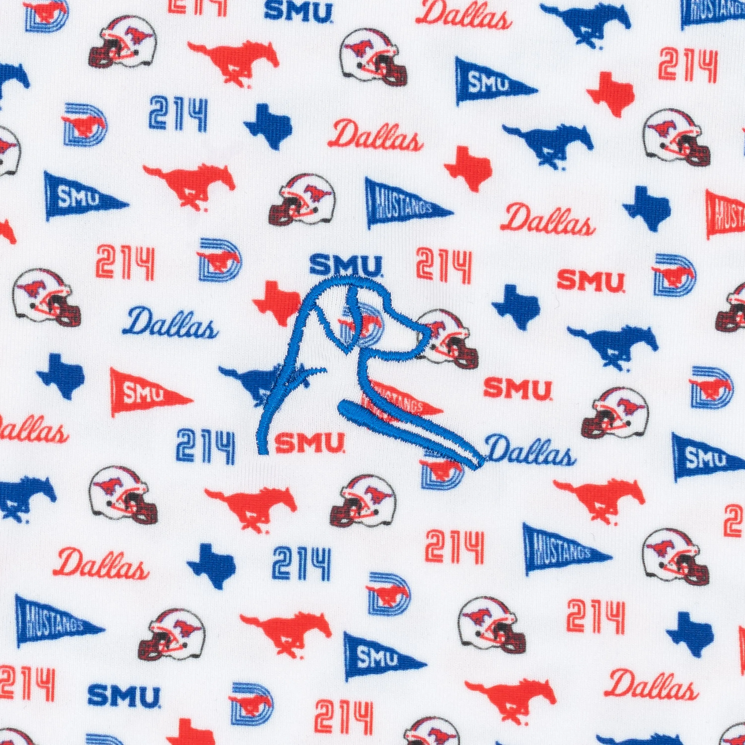 The Mustang Gameday | Collegiate Polo | The Mustang Gameday - White/Ocean Blue
