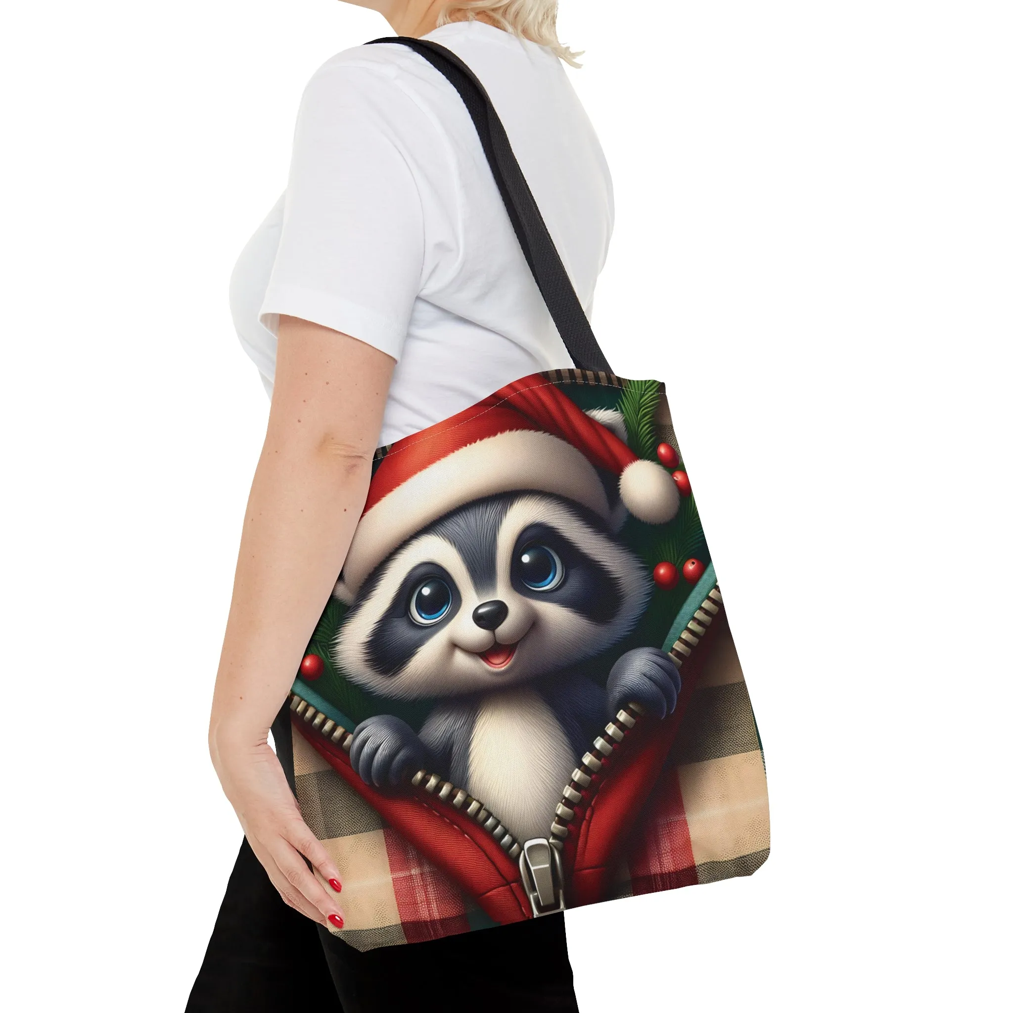 Tote Bag, Christmas, Racoon