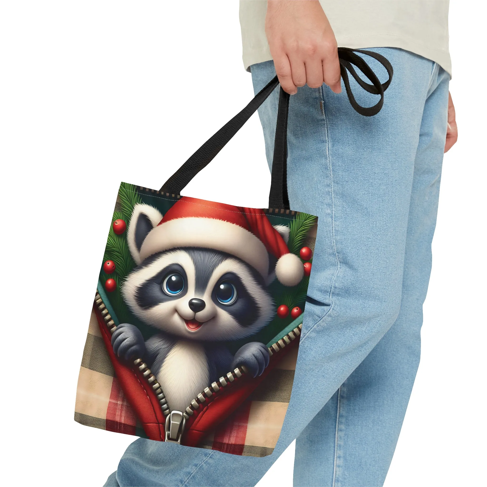 Tote Bag, Christmas, Racoon