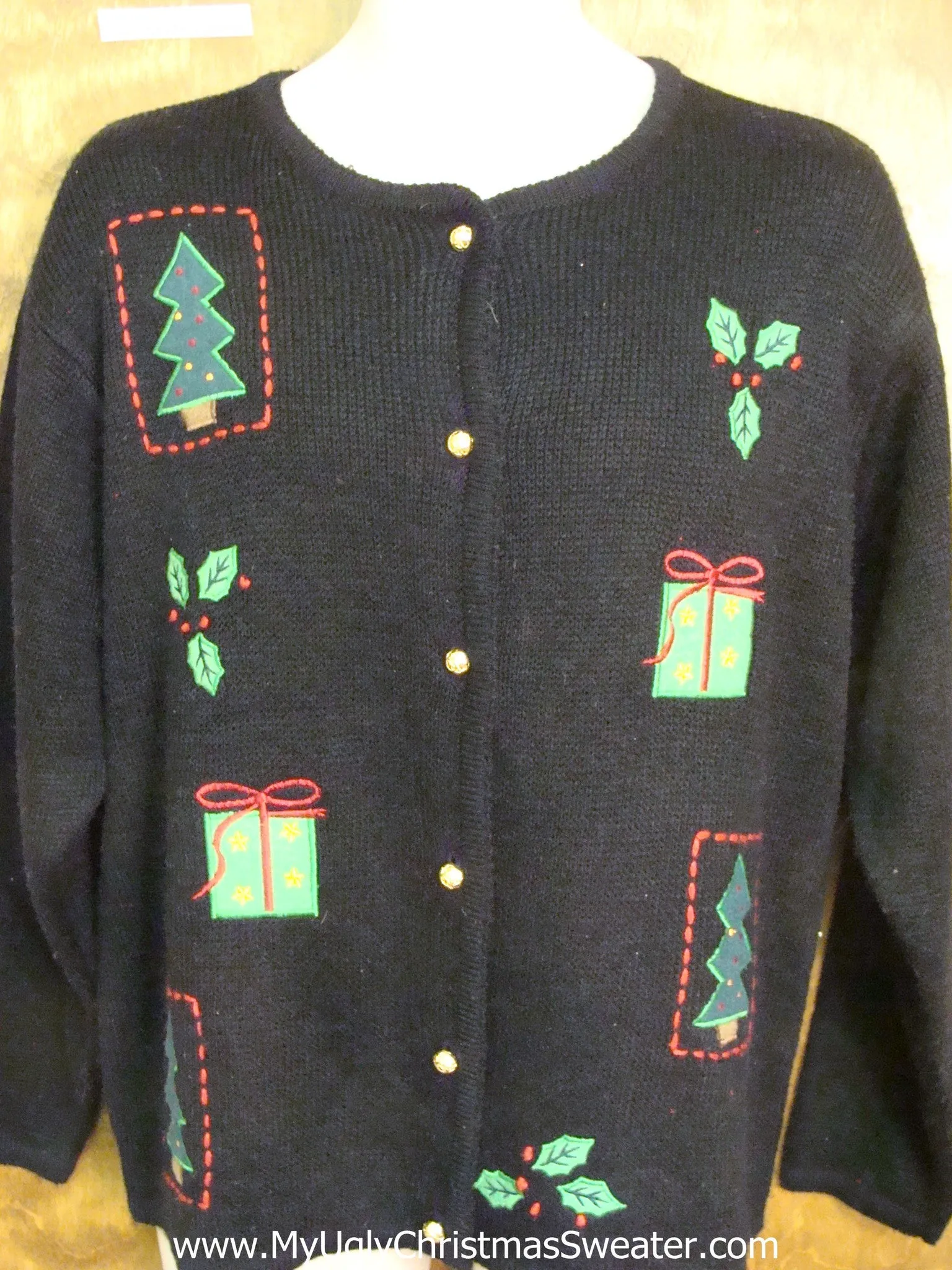 Trees, Gifts, and Ivy Horrible Christmas Sweater