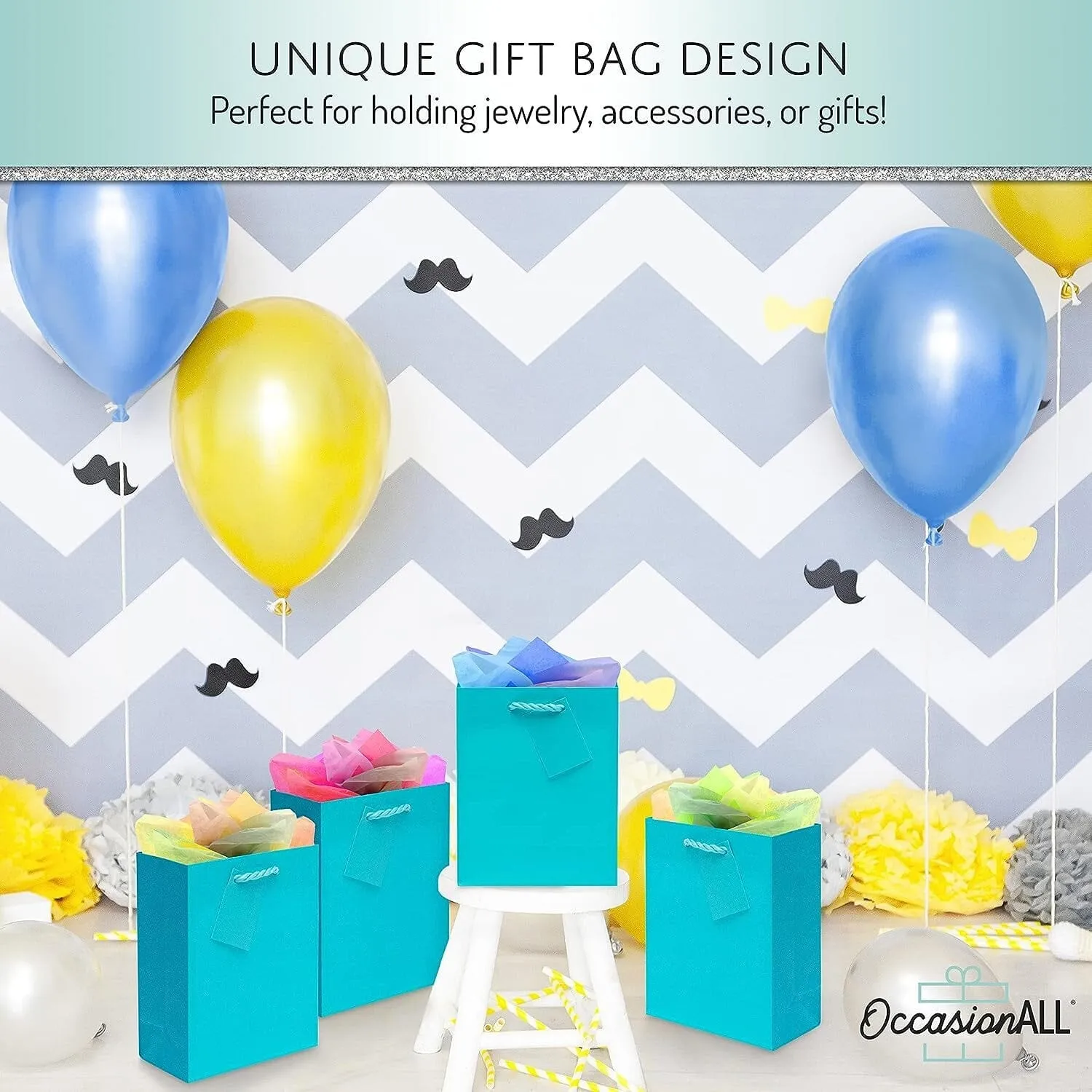 Turquoise Gift Bags with Handles