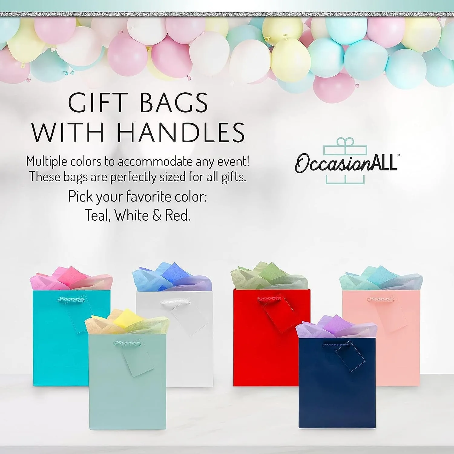 Turquoise Gift Bags with Handles