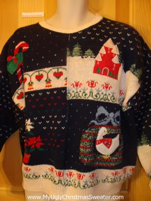 Ugly Christmas Sweater 80s 2sided Festive Jumper