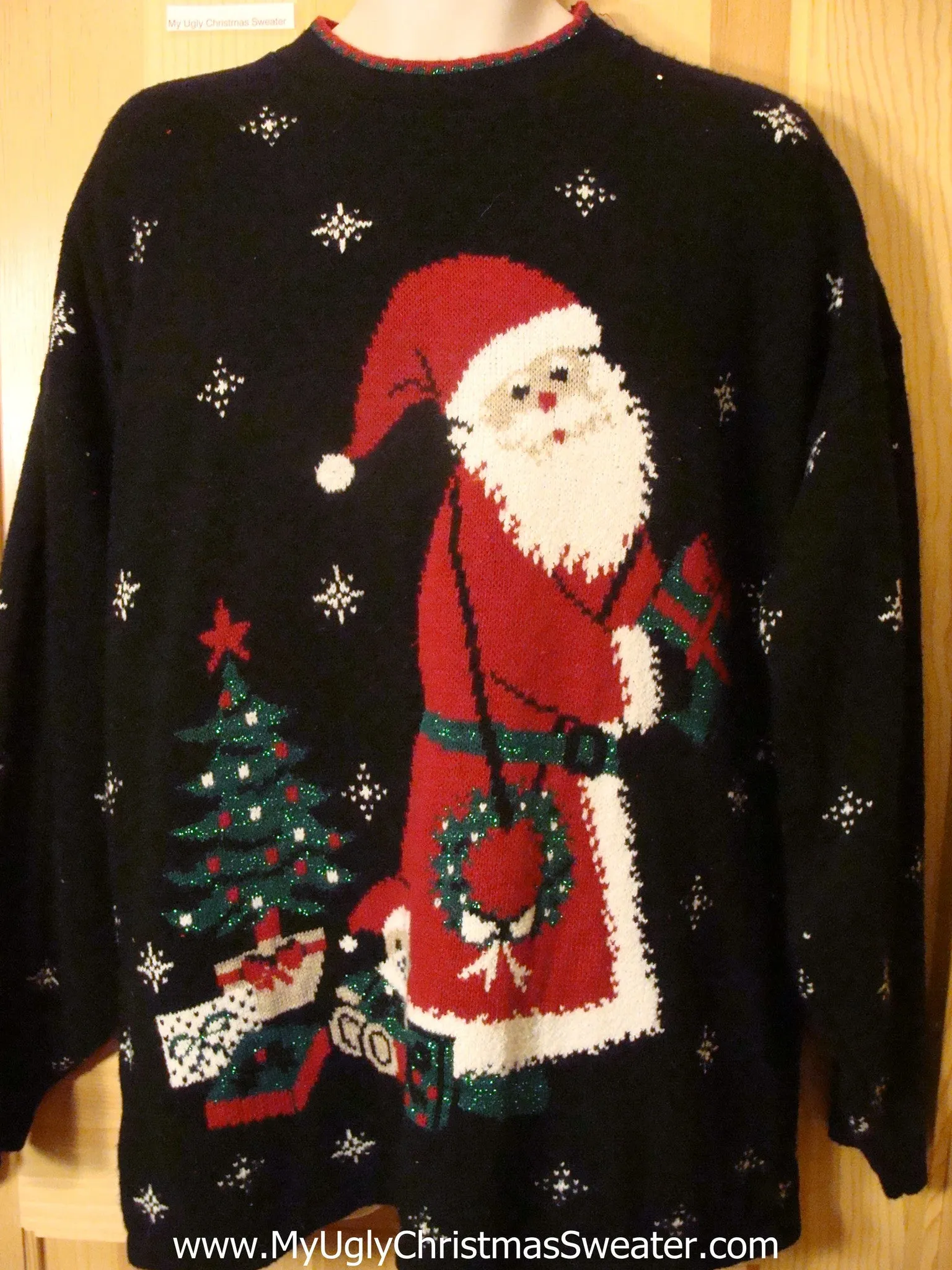 Ugly Christmas Sweater 80s Santa Wms Mens XXXL