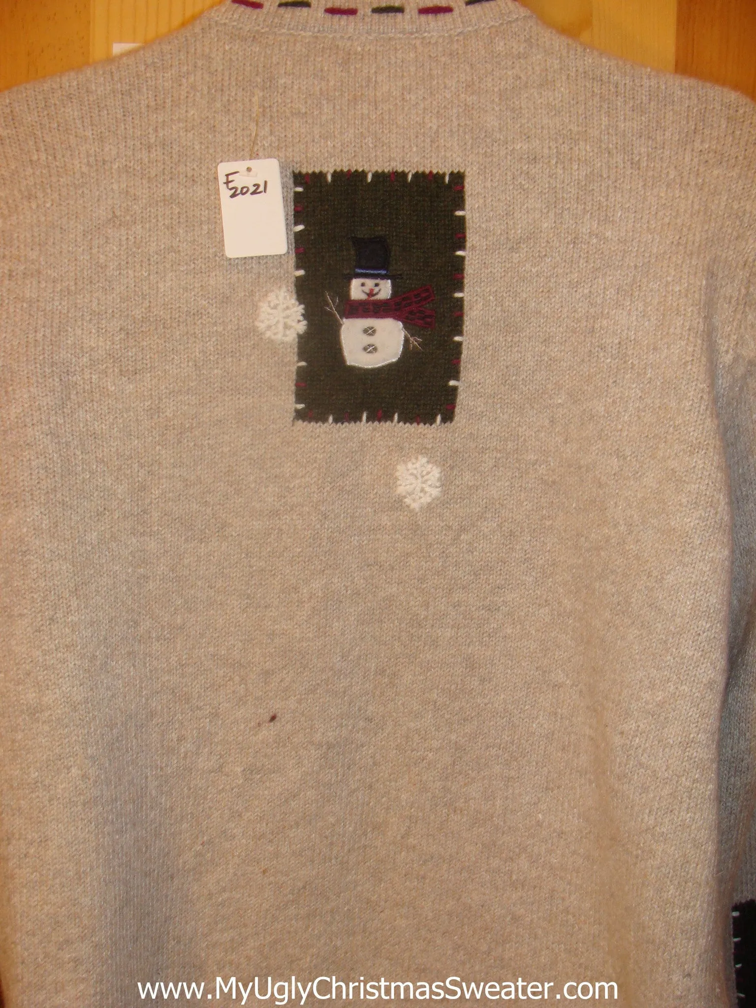 Ugly Christmas Sweater Party Jumper with Patchwork Snowmen