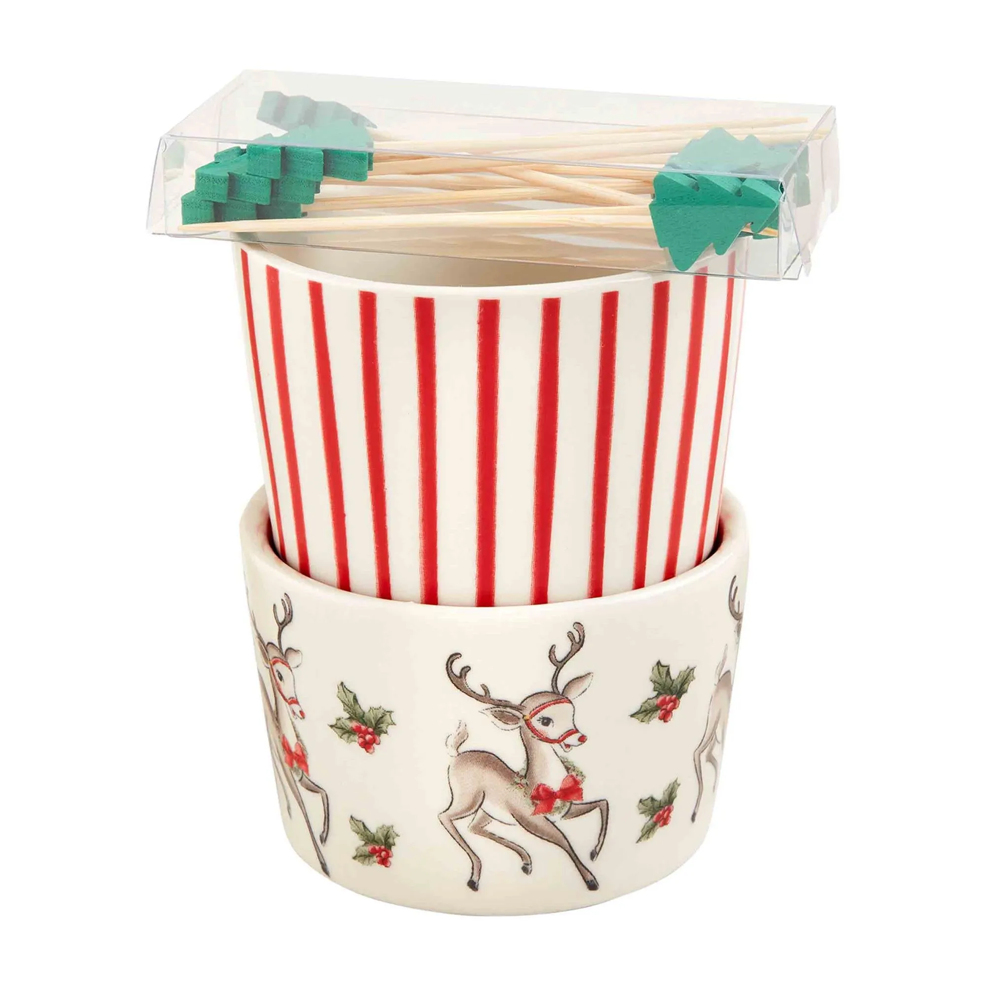 Vintage Christmas Ramekin and Toothpick Sets