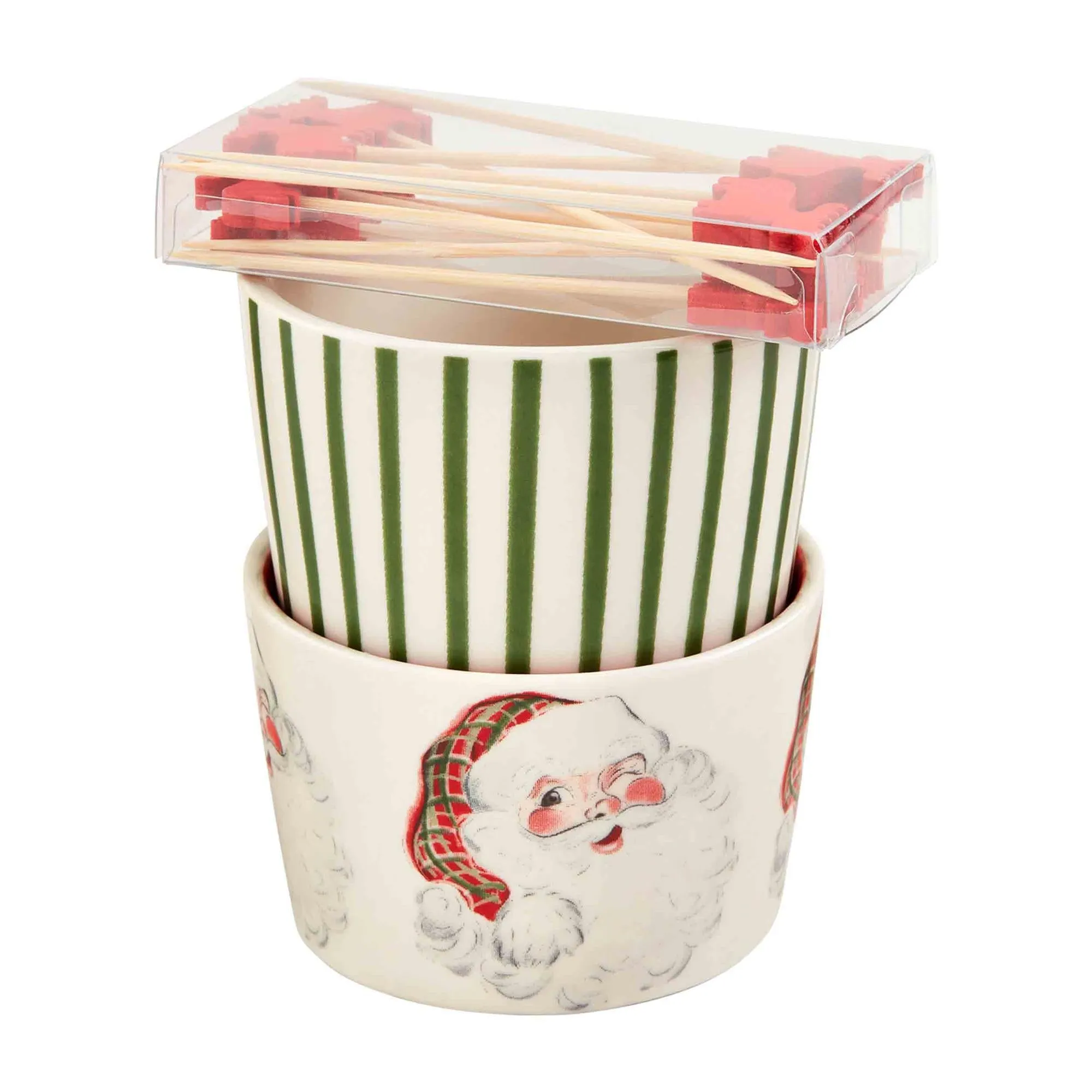 Vintage Christmas Ramekin and Toothpick Sets