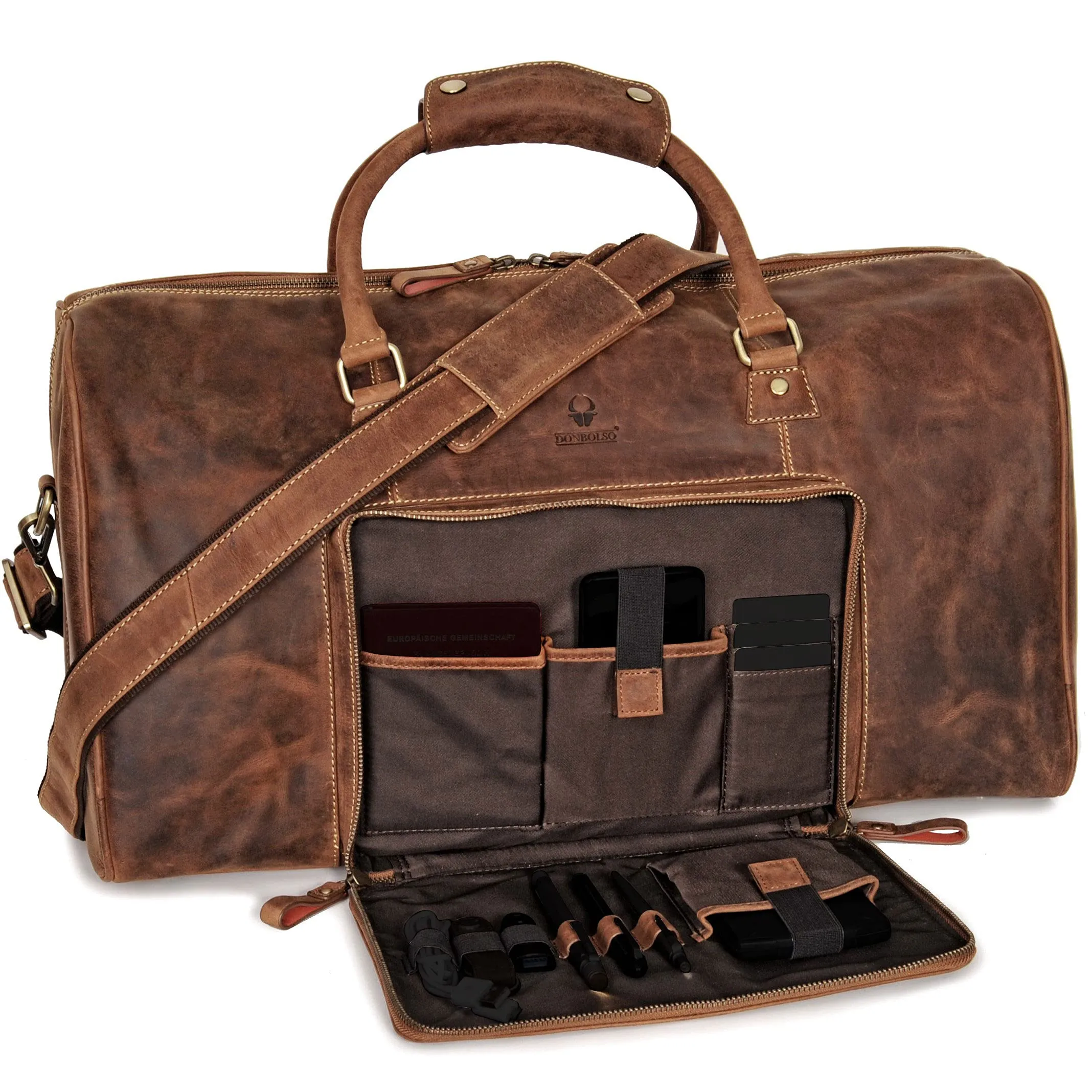 Weekender Naples I Handcrafted Leather Men'S Travel Bag I Genuine Leather Duffle