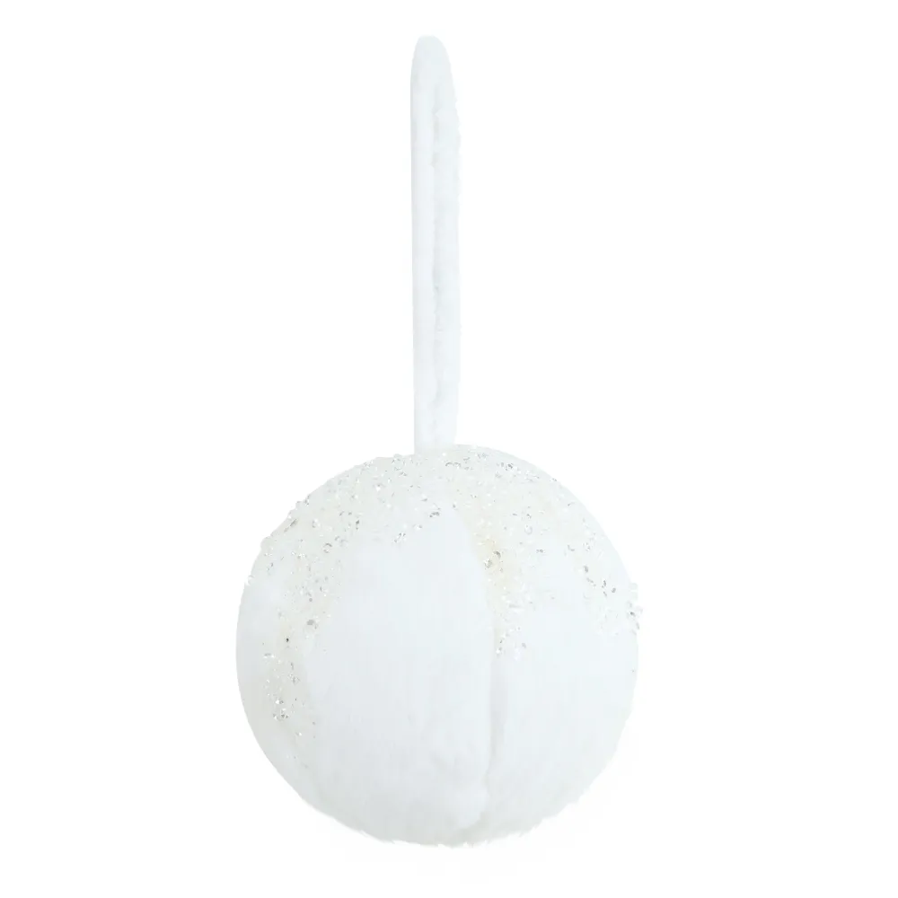 White Furry Bauble (12cm)