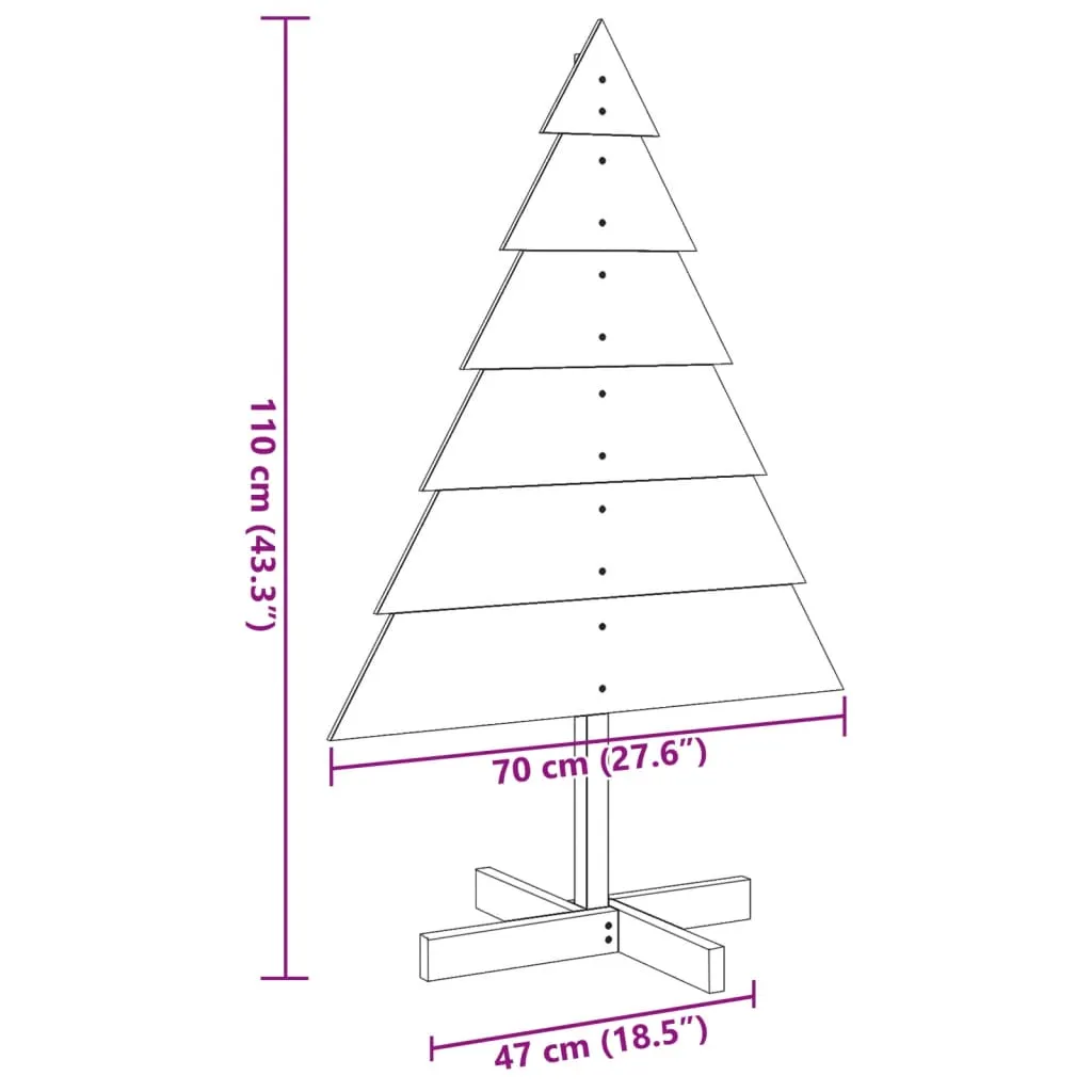 Wooden Christmas Tree for Decoration 110 cm Solid Wood