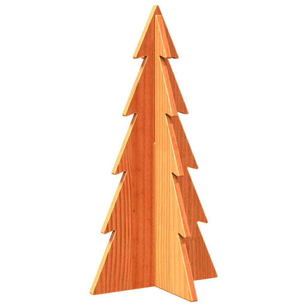 Wooden Christmas Tree for Decoration Wax Brown 59.5 cm Solid Wood Pine