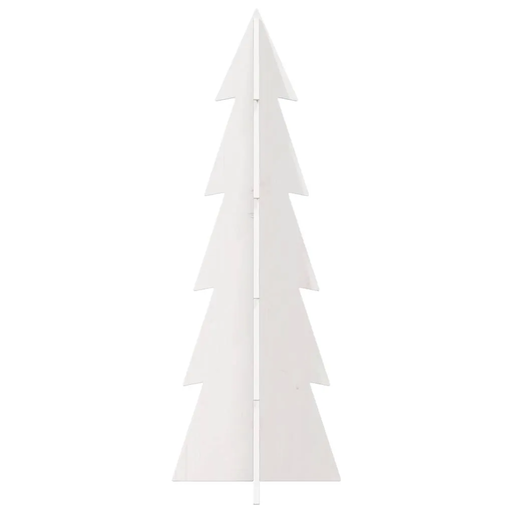 Wooden Christmas Tree for Decoration White 112 cm Solid Wood Pine