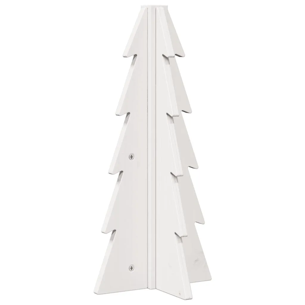 Wooden Christmas Tree for Decoration White 49 cm Solid Wood Pine